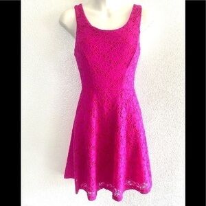 Coco Avante hot pink lace dress size medium